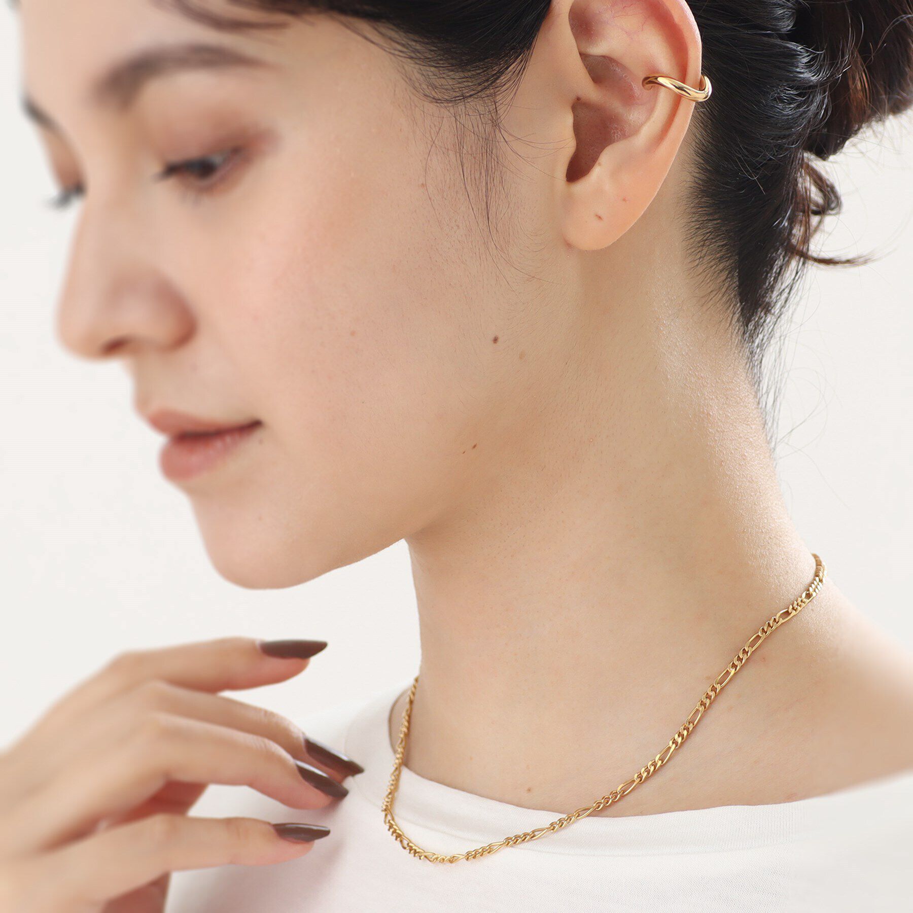 COCOSHNIK ONKITSCH「シルバー デザインチェーン フィガロネックレス GP」|ネックレス|