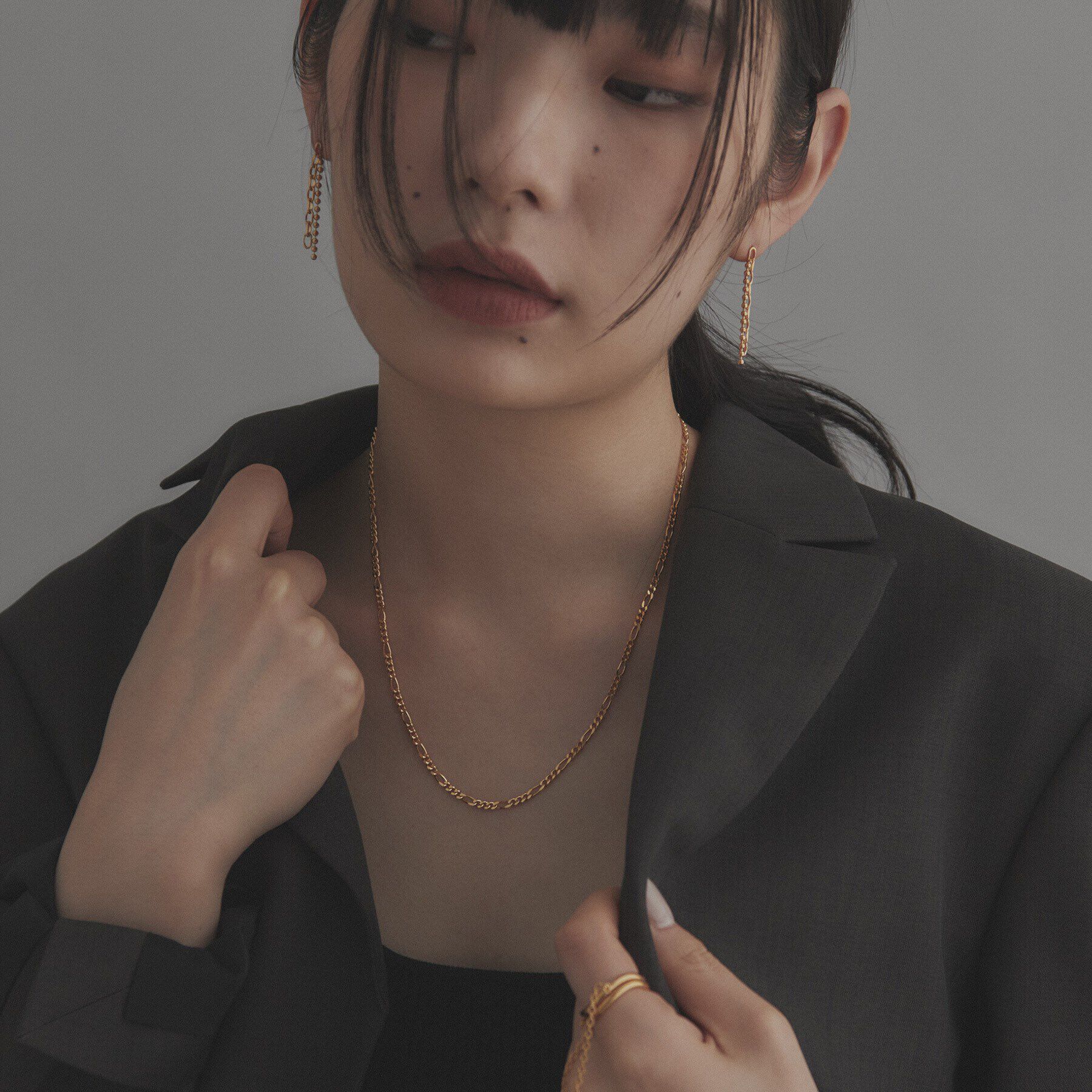 COCOSHNIK ONKITSCH「シルバー デザインチェーン フィガロネックレス GP」|ネックレス|