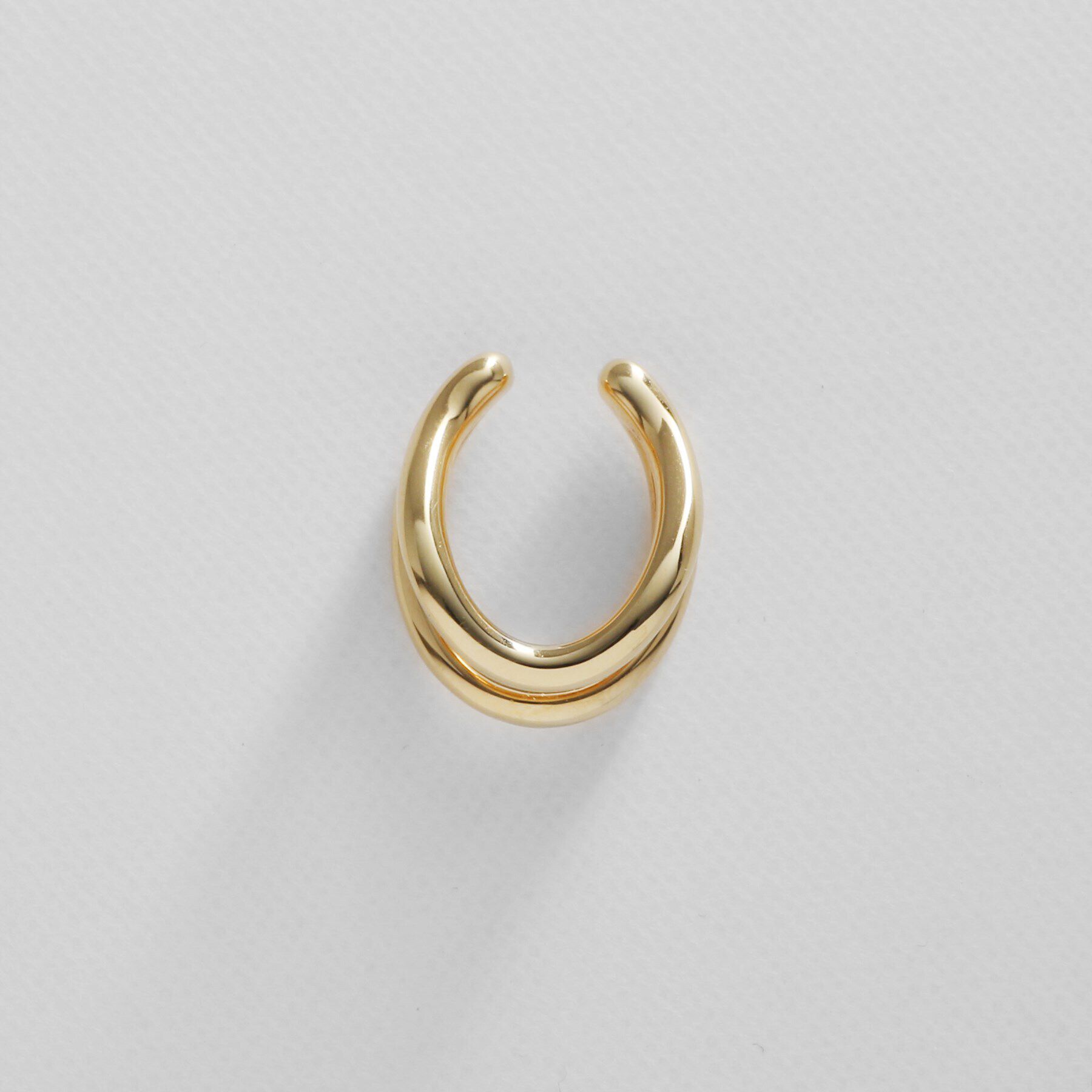 COCOSHNIK ONKITSCH「シルバー ラインイヤーカフ ダブルカーブ（片耳用） GP」|イヤリング|