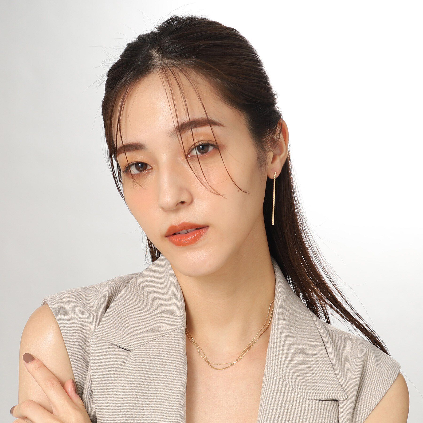 COCOSHNIK「K10ベネチアンフラット3連 ネックレス」|ネックレス|