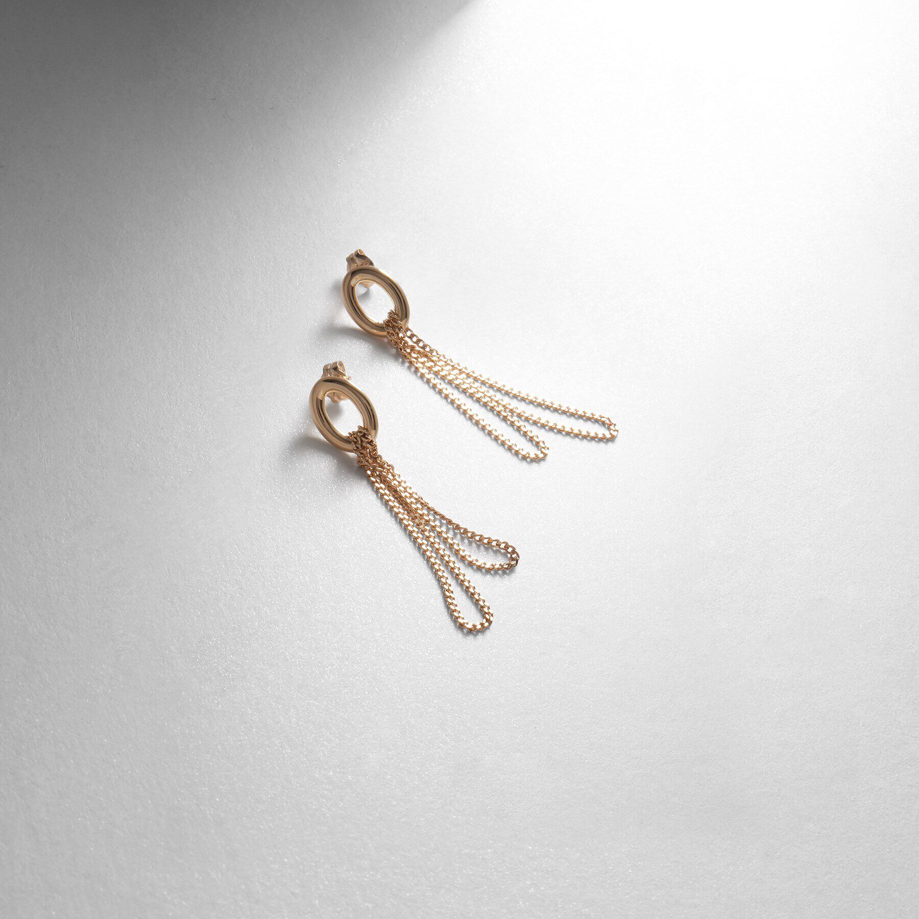 COCOSHNIK「K10中空オーバルフックチェーン スタッドピアス」|ピアス|