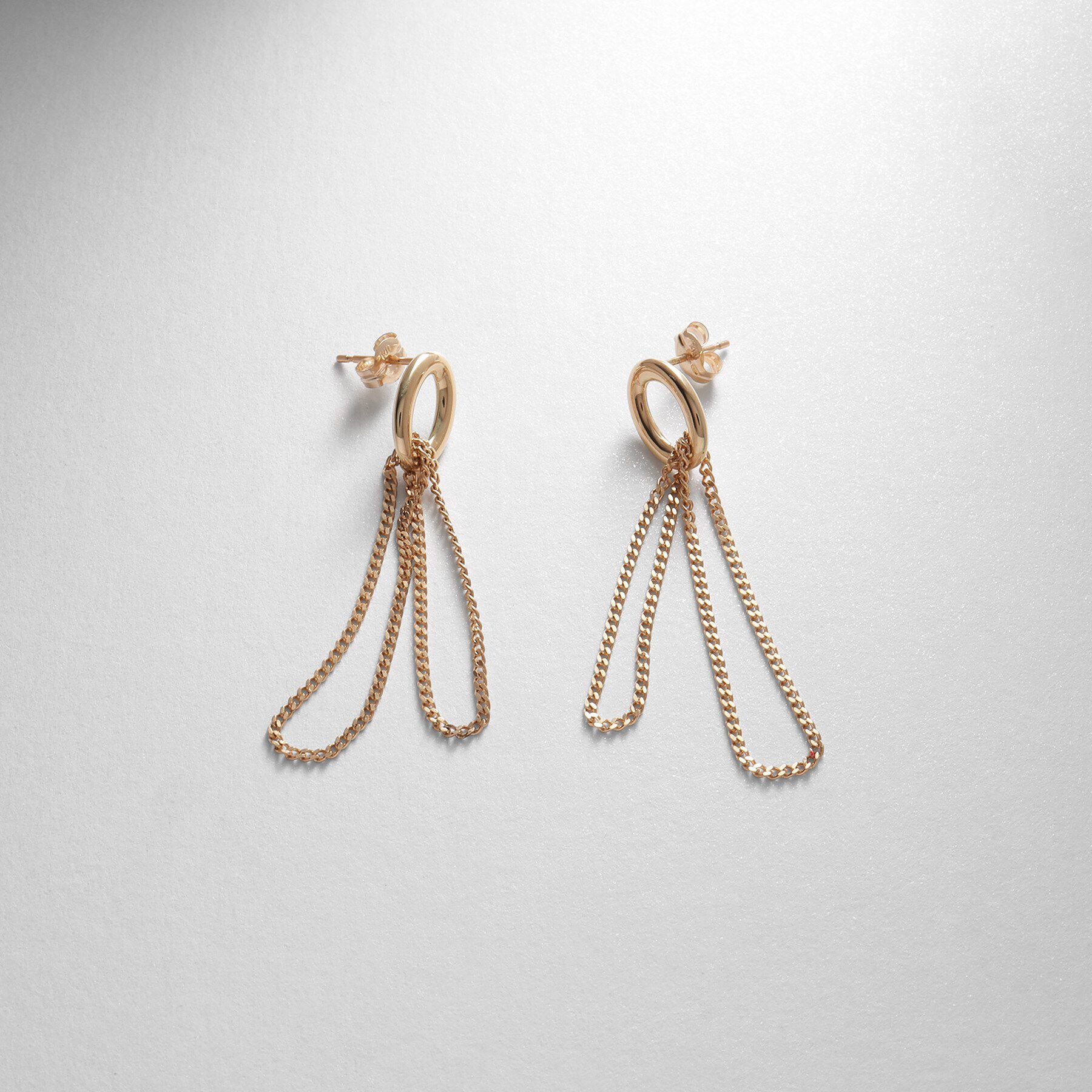 COCOSHNIK「K10中空オーバルフックチェーン スタッドピアス」|ピアス|