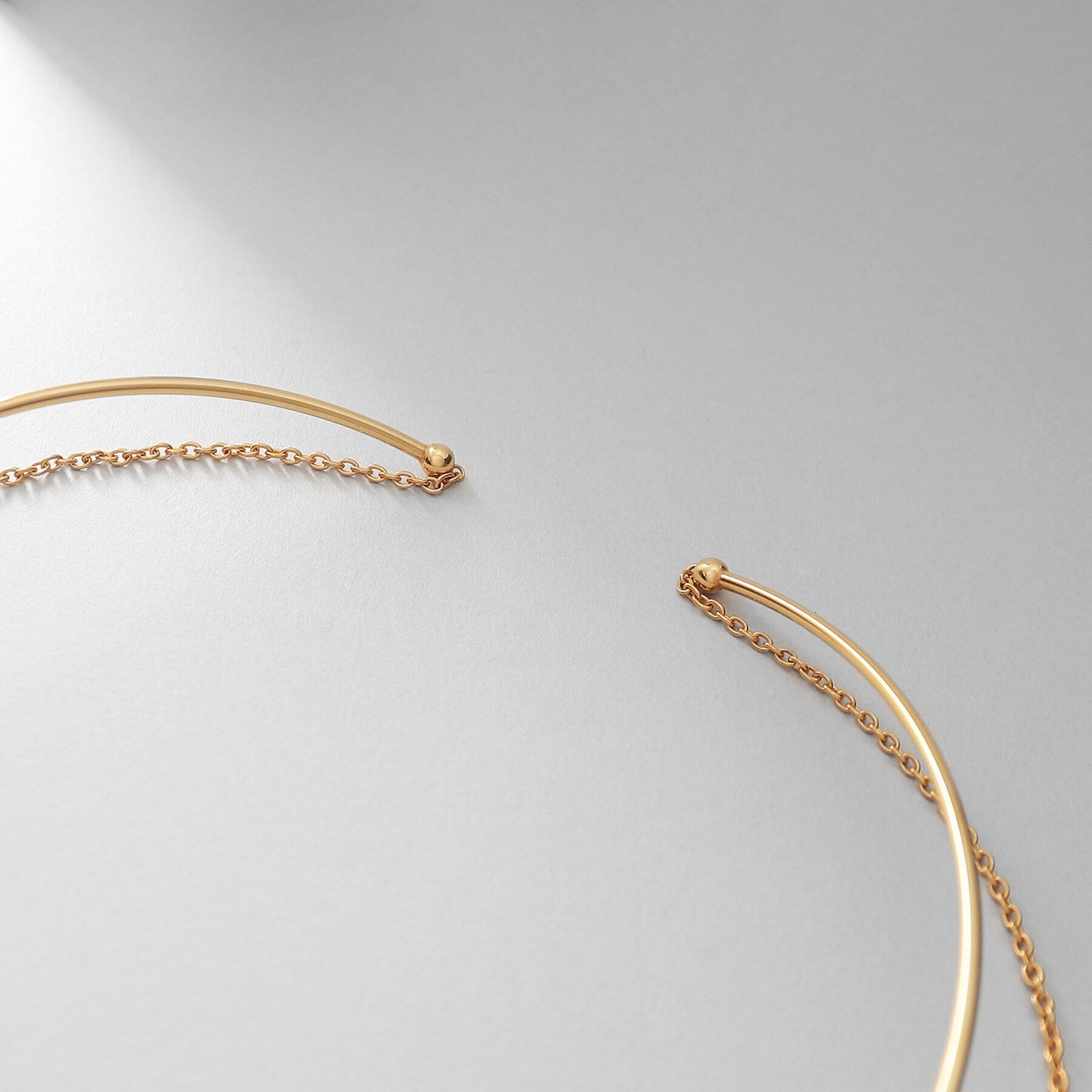 COCOSHNIK ONKITSCH「シルバー ホロウフレキシブルチェーンチョーカー オーバルリンク GP」|ネックレス|