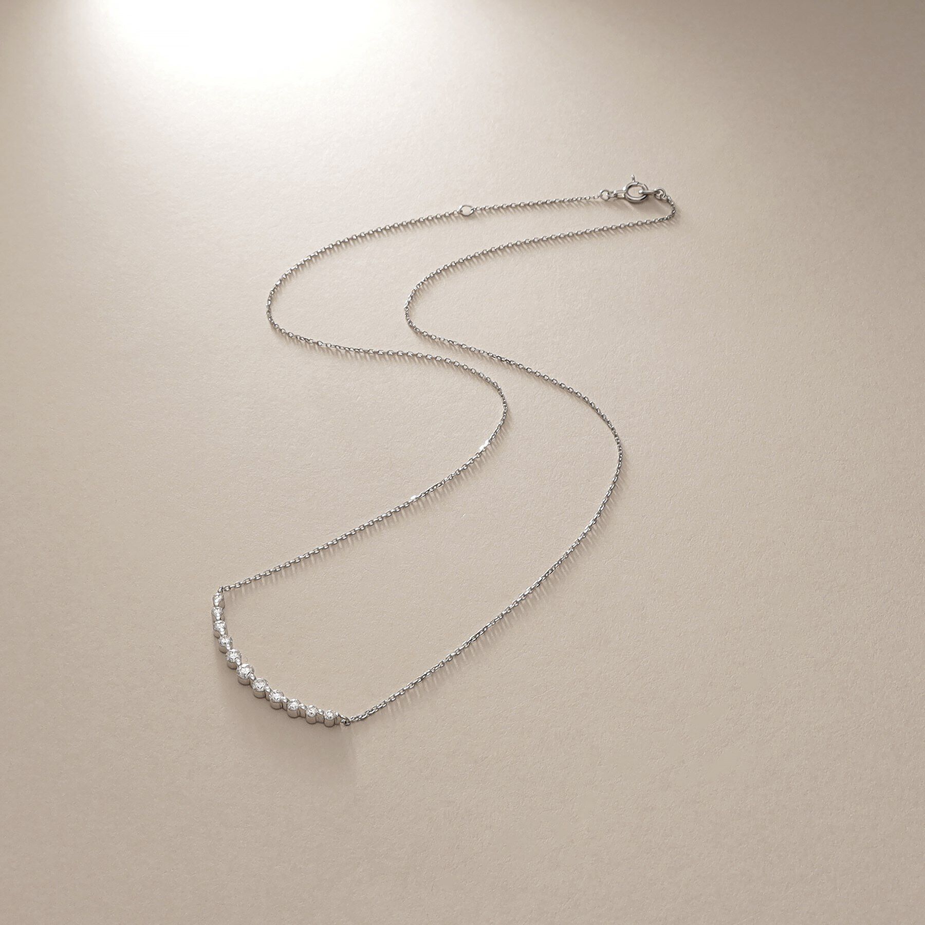 COCOSHNIK「プラチナ ダイヤモンド グラデーション11石 ネックレス」|ネックレス|