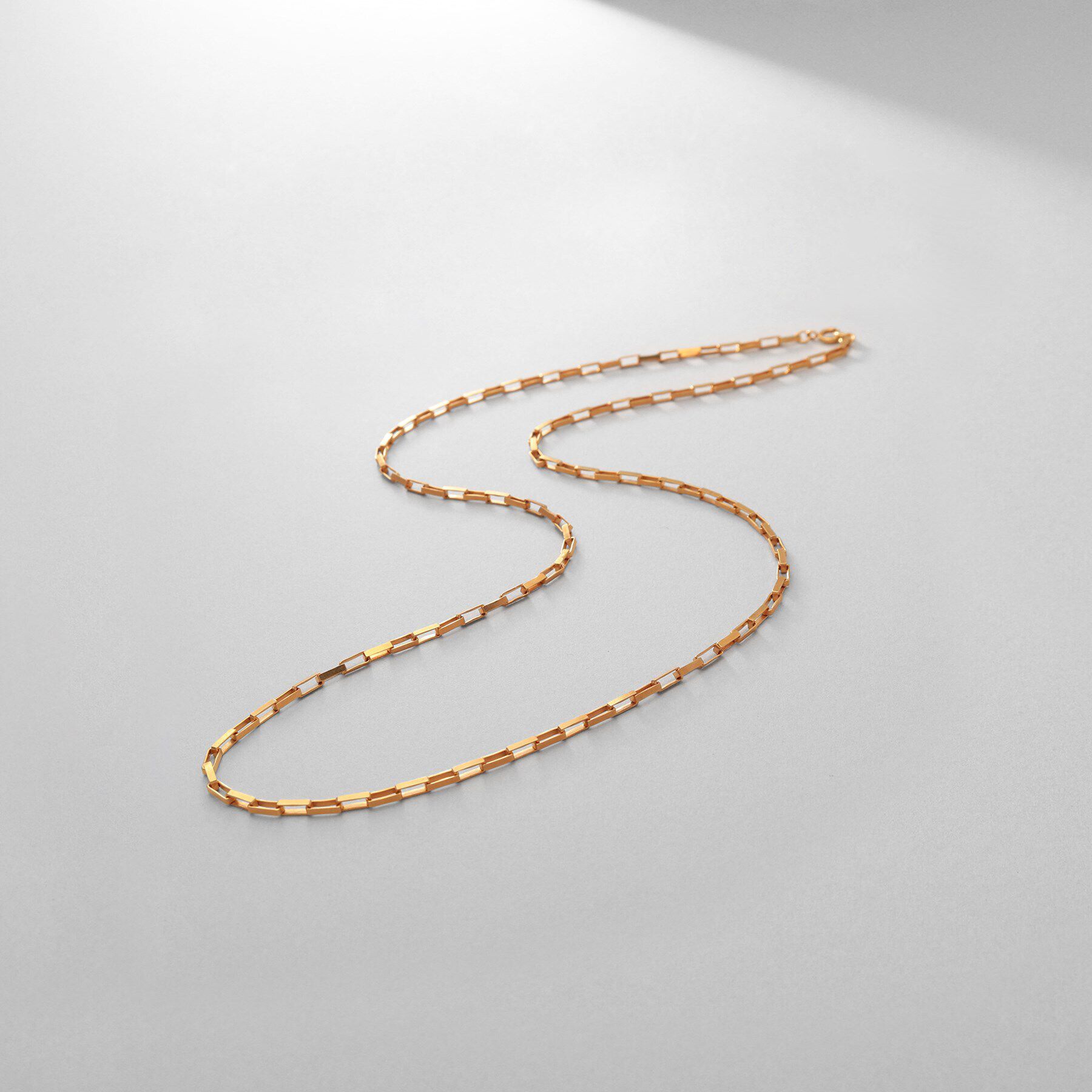 COCOSHNIK ONKITSCH「シルバー デザインチェーン ボックスネックレスM（55cm） GP」|ネックレス|ゴールド(600)