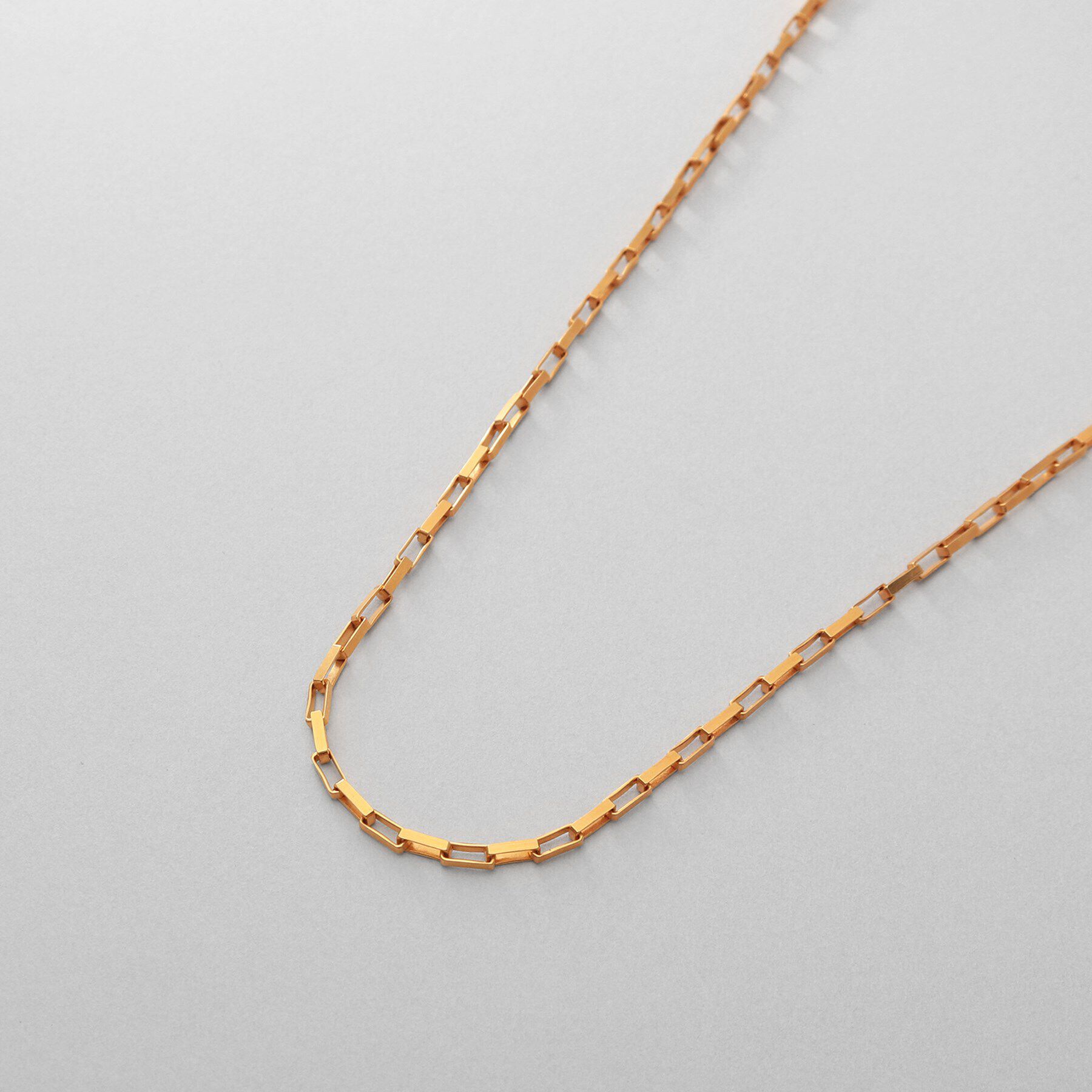 COCOSHNIK ONKITSCH「シルバー デザインチェーン ボックスネックレスM（55cm） GP」|ネックレス|