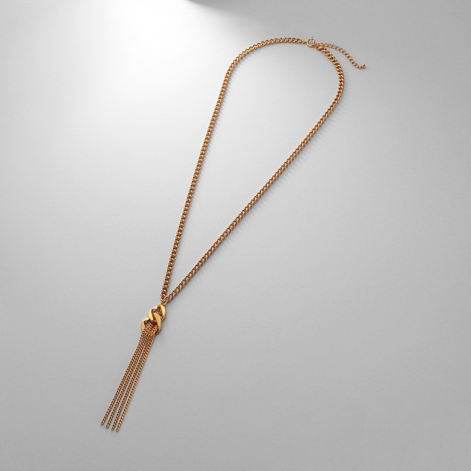 COCOSHNIK ONKITSCH「シルバー カーブチェーンモチーフフリンジネックレス GP」|ネックレス|