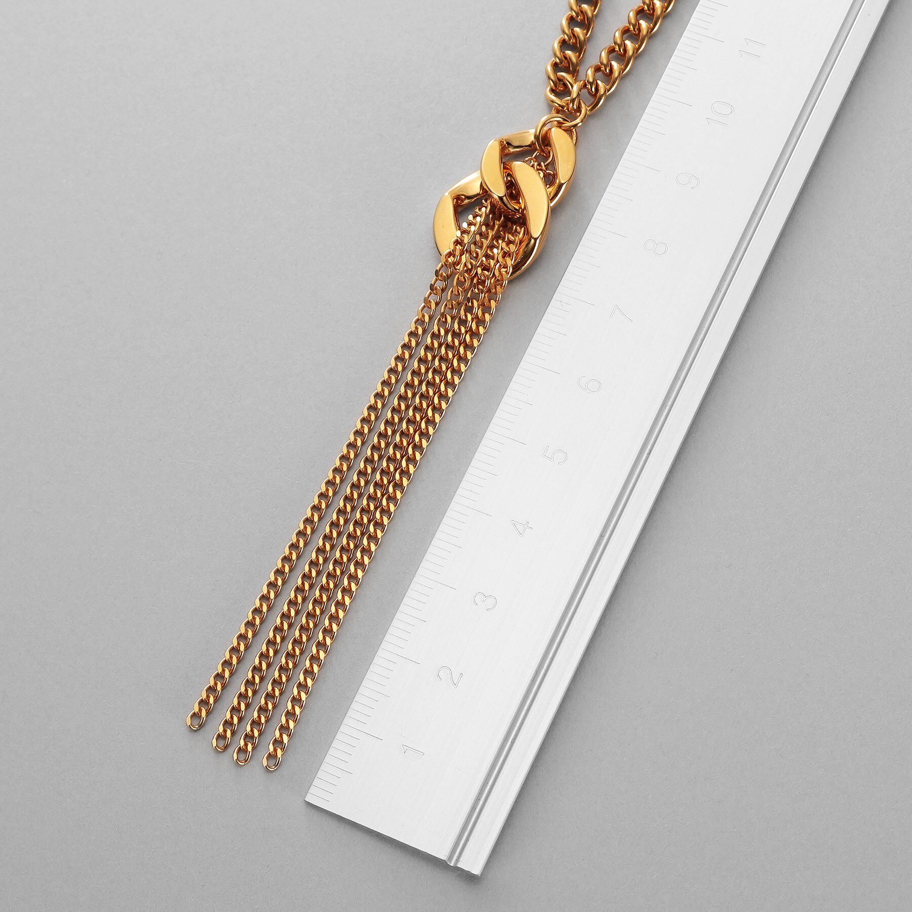 COCOSHNIK ONKITSCH「シルバー カーブチェーンモチーフフリンジネックレス GP」|ネックレス|