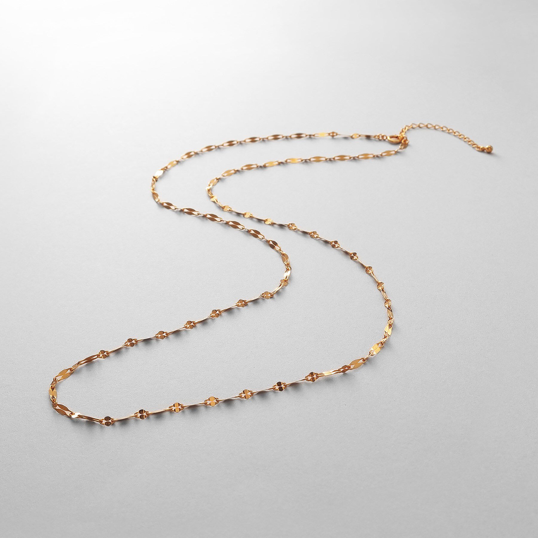 COCOSHNIK ONKITSCH「シルバー デザインチェーン デュアルペタルネックレス（60cm）GP」|ネックレス|