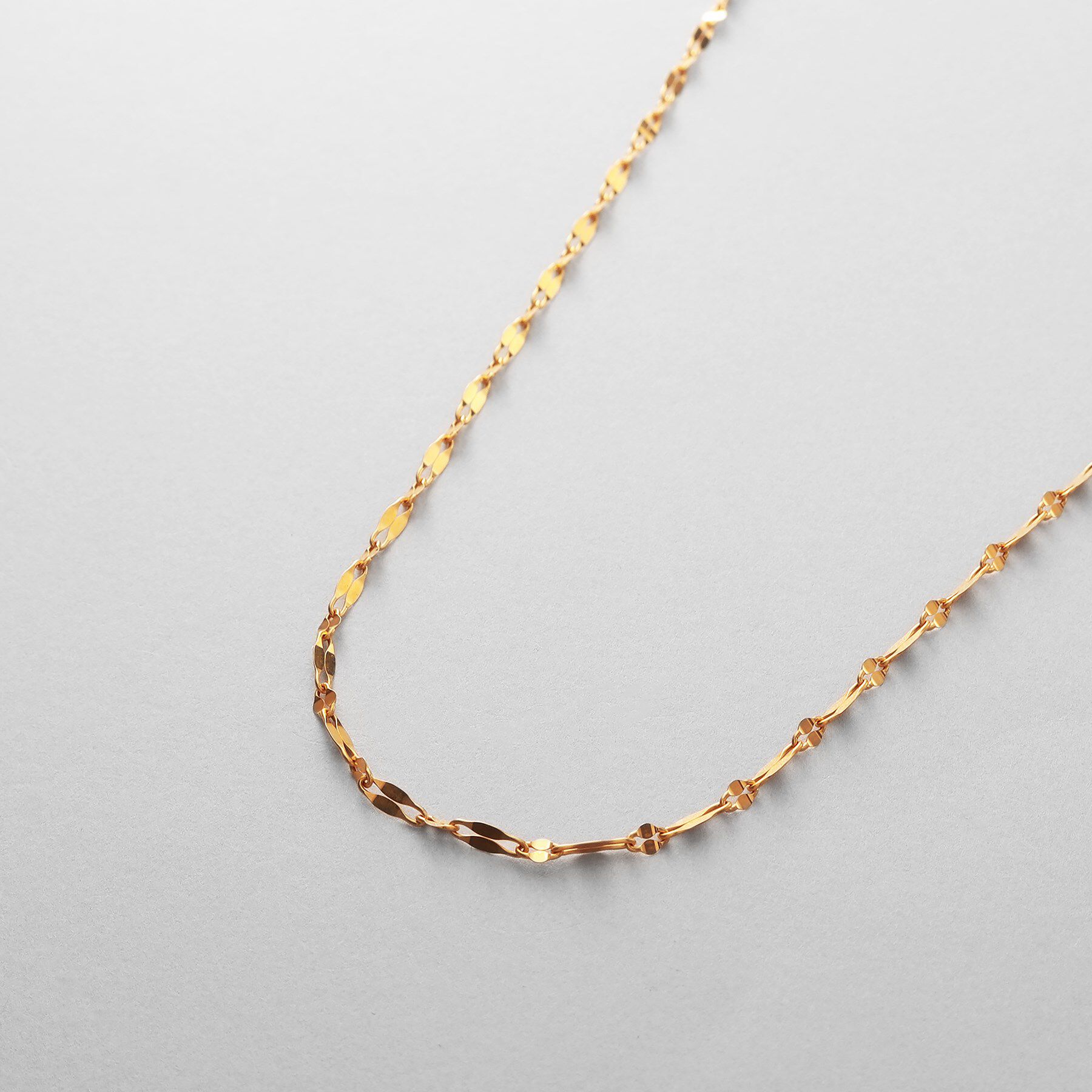 COCOSHNIK ONKITSCH「シルバー デザインチェーン デュアルペタルネックレス（60cm）GP」|ネックレス|