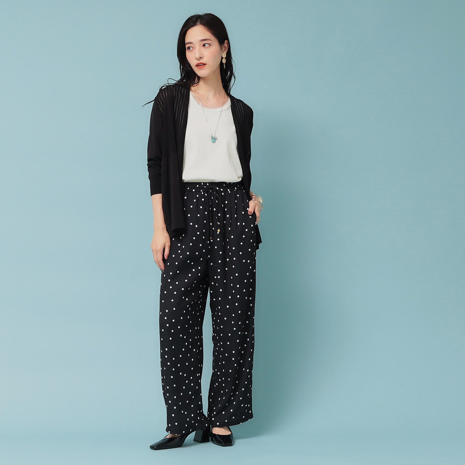 SunaUna「【異素材使い】ワイドリブタンクトップ」|Tシャツ・カットソー|