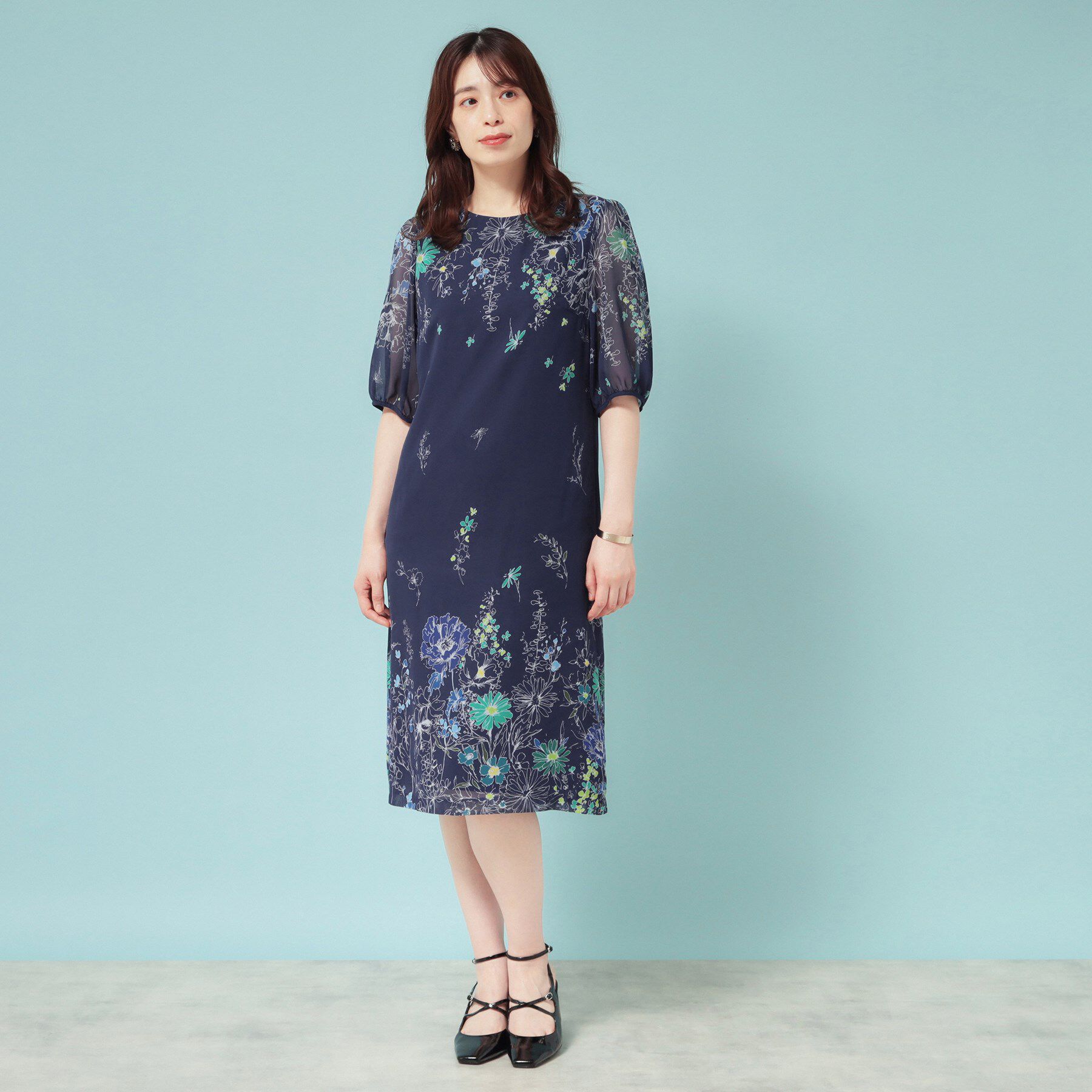 SunaUna「【コスモス／SS～Lサイズ展開】フラワーパネル柄ワンピース」|ワンピース|