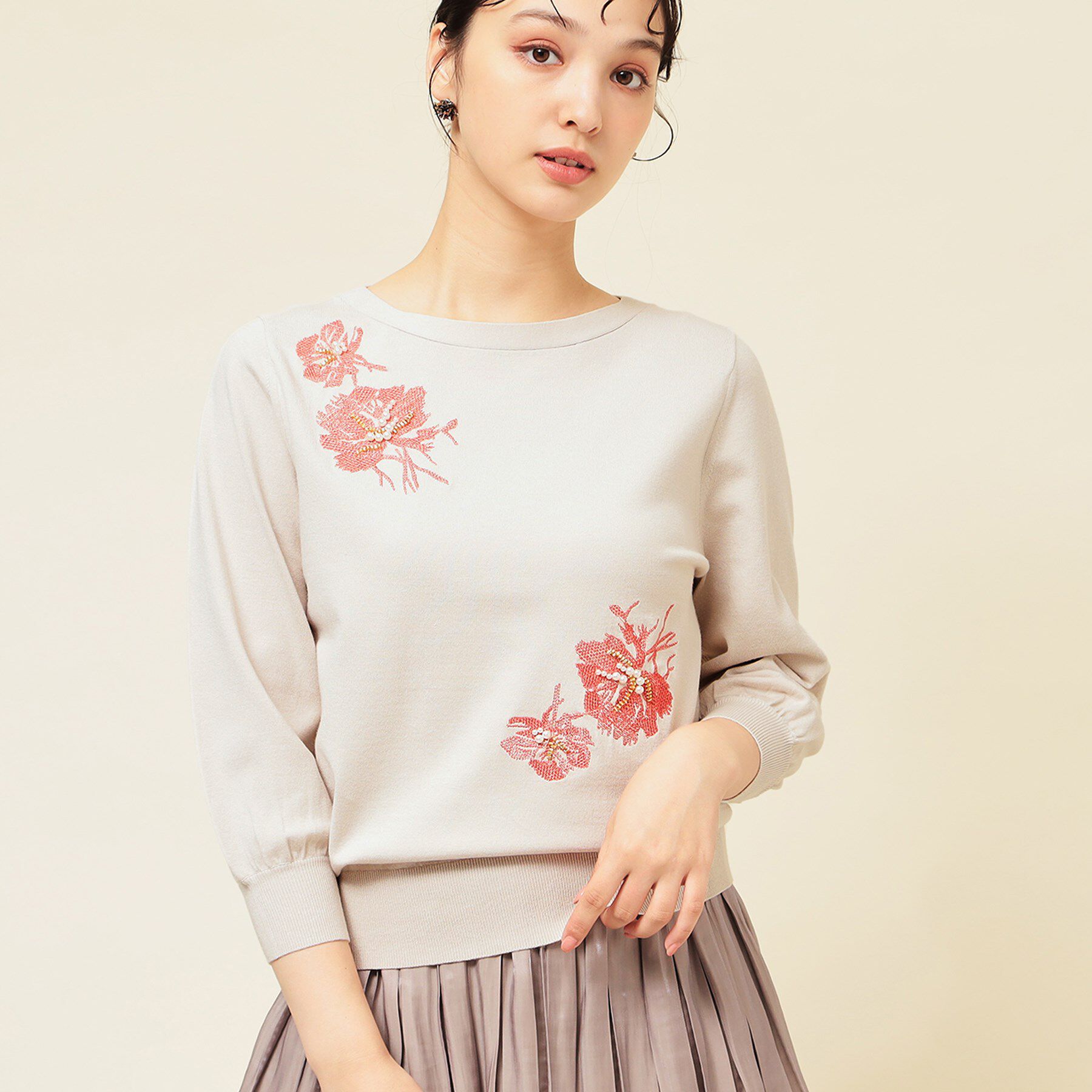 SunaUna「【SS～Lサイズ展開／手刺繍】クラフトニット」|ニット・セーター|