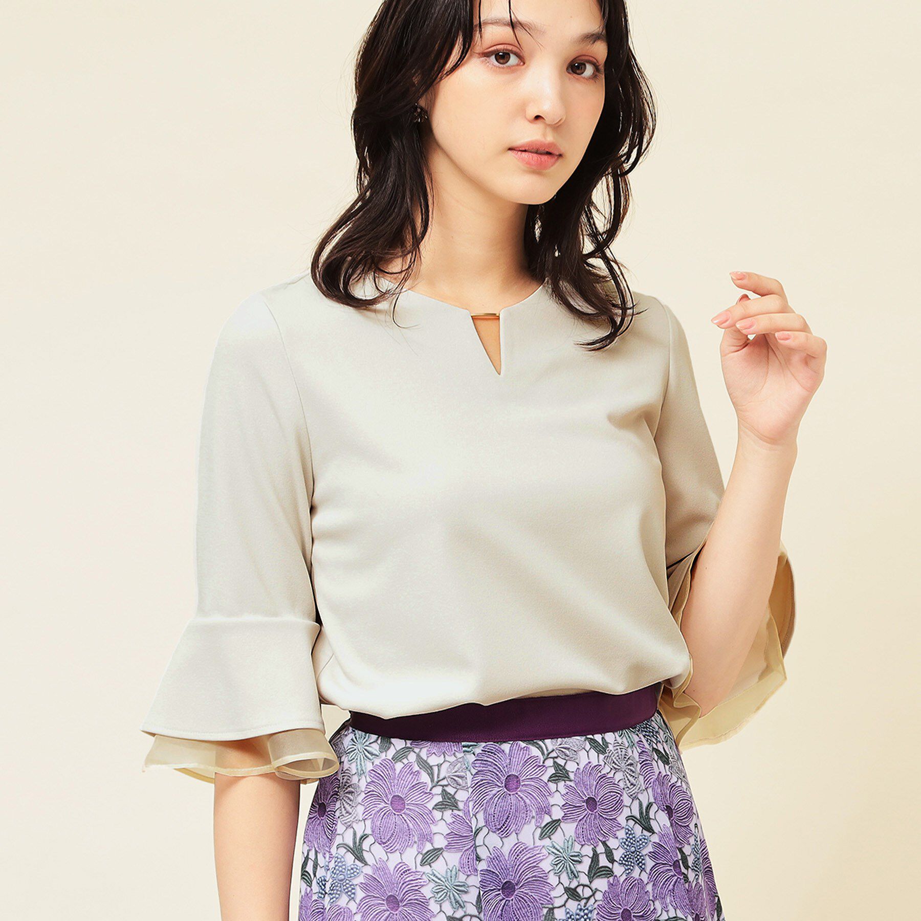 SunaUna「【4色展開／袖ラッフル】プルオーバー」|Tシャツ・カットソー|