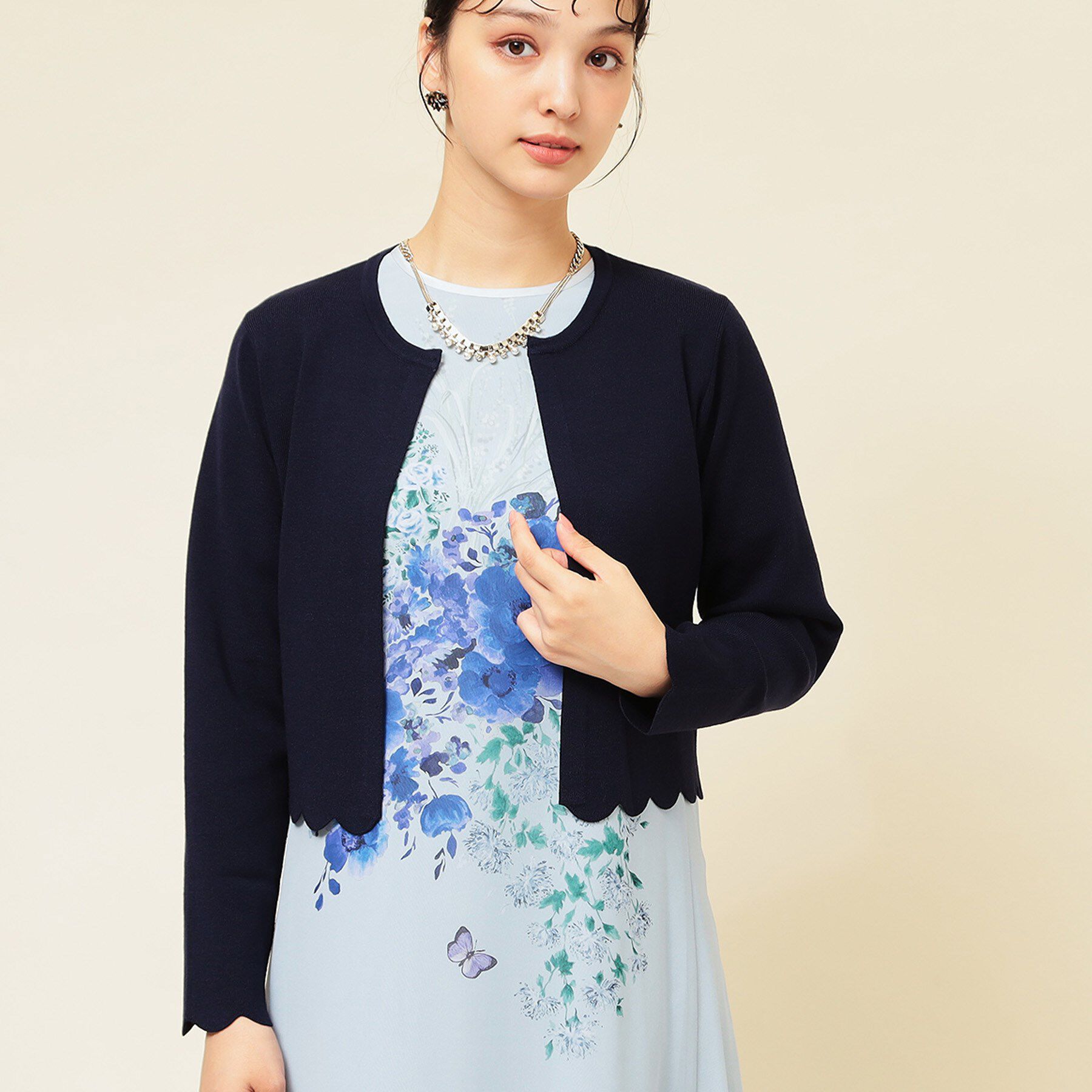 SunaUna「【4色展開／定番】スカラップボレロ」|カーディガン|