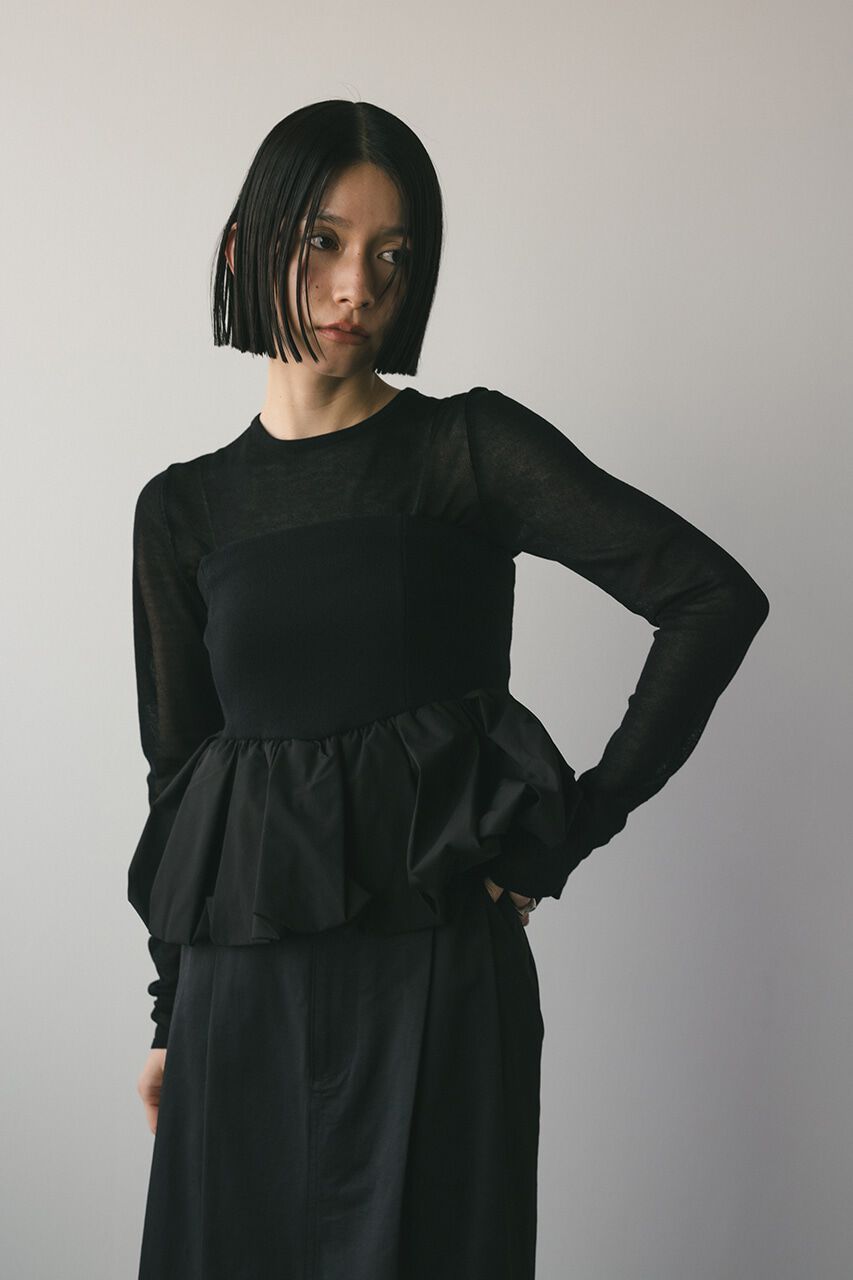 STYLEMIXER「2ピースペプラムビスチェニット」|ニット・セーター|