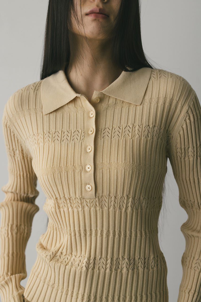 STYLEMIXER「アイレットリブニットポロ」|ニット・セーター|