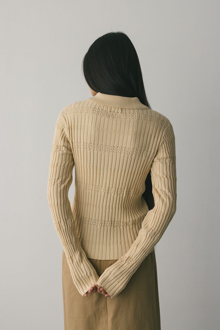 STYLEMIXER「アイレットリブニットポロ」|ニット・セーター|