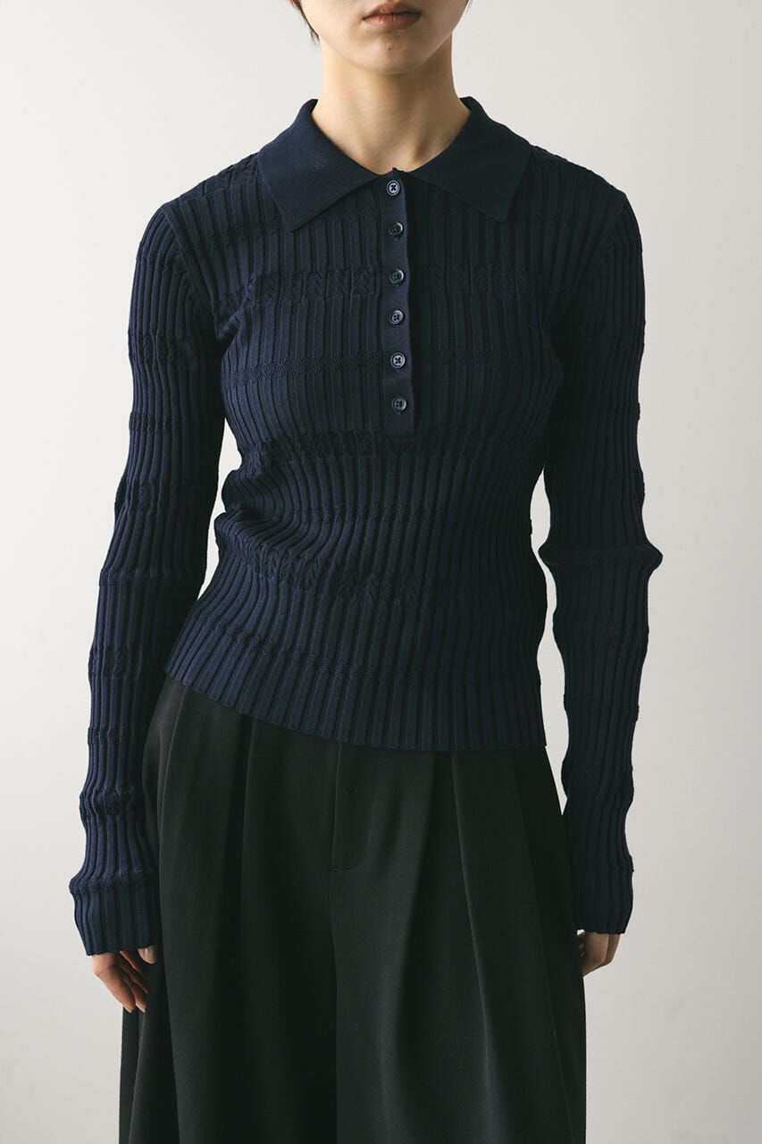 STYLEMIXER「アイレットリブニットポロ」|ニット・セーター|