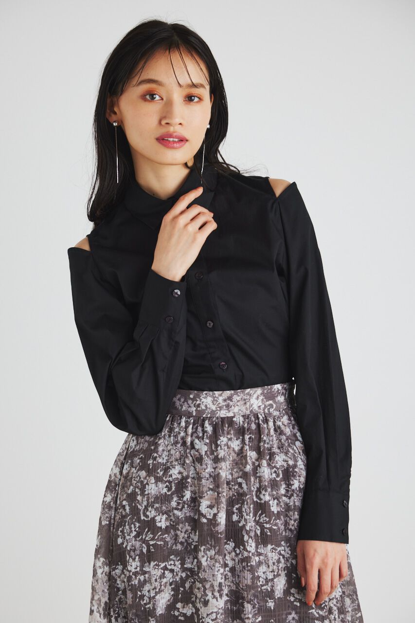 rienda「BackシャーリングフォルムBLS」|シャツ・ブラウス|BLK