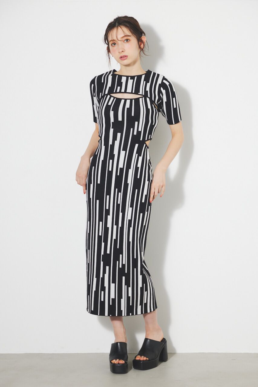 rienda「ジオメトリックジャガードKnit SET OP」|ワンピース|