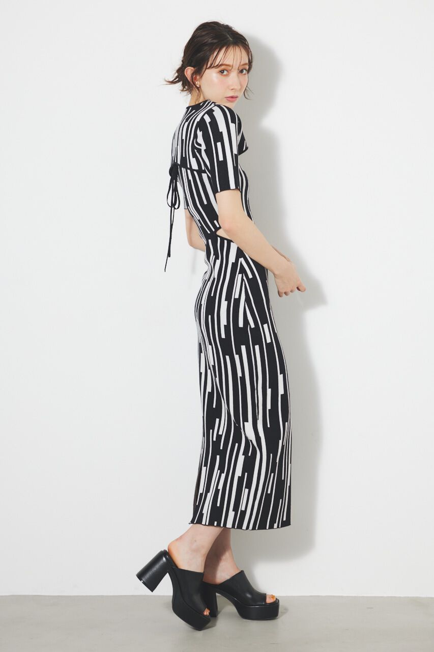 rienda「ジオメトリックジャガードKnit SET OP」|ワンピース|