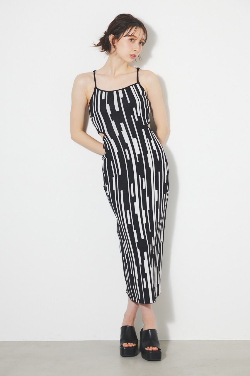 rienda「ジオメトリックジャガードKnit SET OP」|ワンピース|