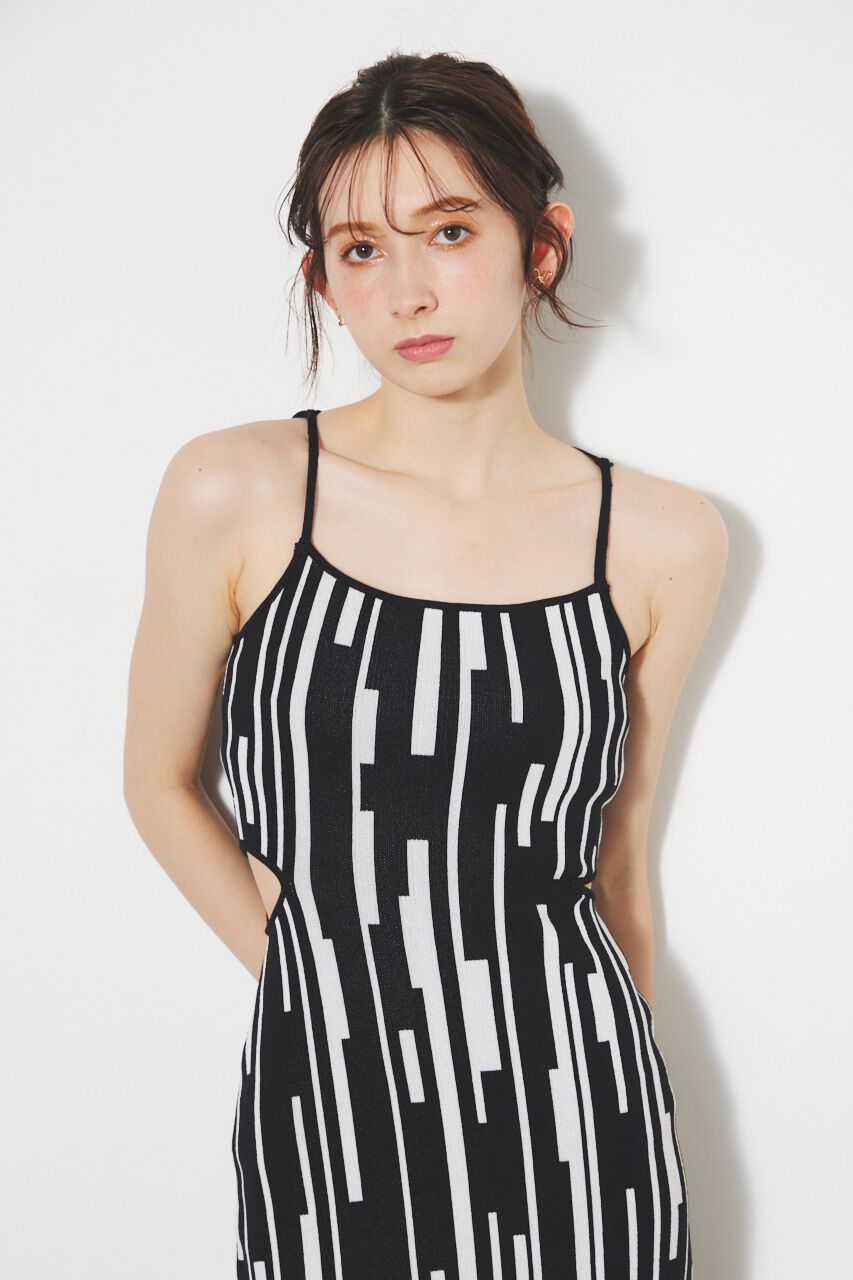 rienda「ジオメトリックジャガードKnit SET OP」|ワンピース|