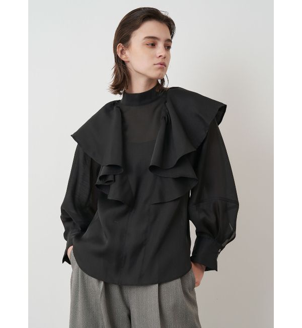 ELENDEEK「RAFFLE STAND NECK BL」|シャツ・ブラウス|