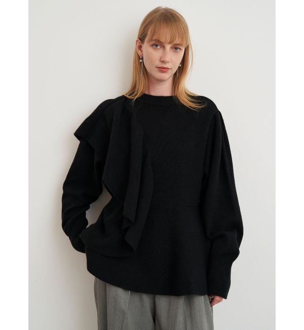 ELENDEEK「SHOULDER FRILL PEPLUM KT」|ニット・セーター|