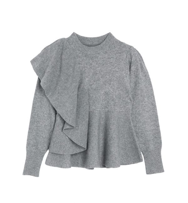 ELENDEEK「SHOULDER FRILL PEPLUM KT」|ニット・セーター|