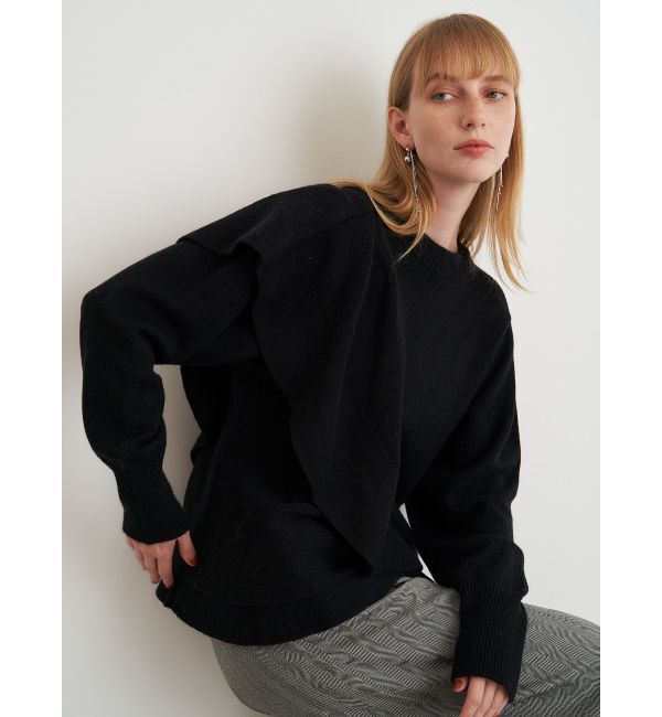 ELENDEEK「SHOULDER FRILL PEPLUM KT」|ニット・セーター|