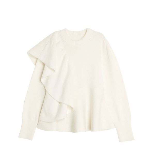 ELENDEEK「SHOULDER FRILL PEPLUM KT」|ニット・セーター|