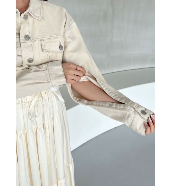 dazzlin「2WAYスリーブショートデニムジャケット」|デニムジャケット|