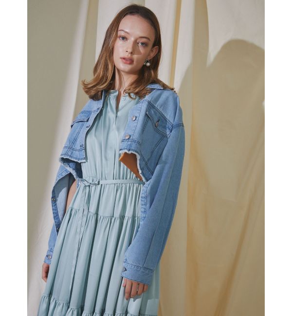 dazzlin「2WAYスリーブショートデニムジャケット」|デニムジャケット|