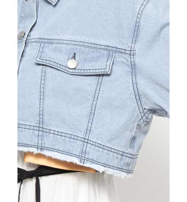 dazzlin「2WAYスリーブショートデニムジャケット」|デニムジャケット|