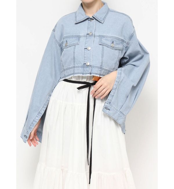 dazzlin「2WAYスリーブショートデニムジャケット」|デニムジャケット|