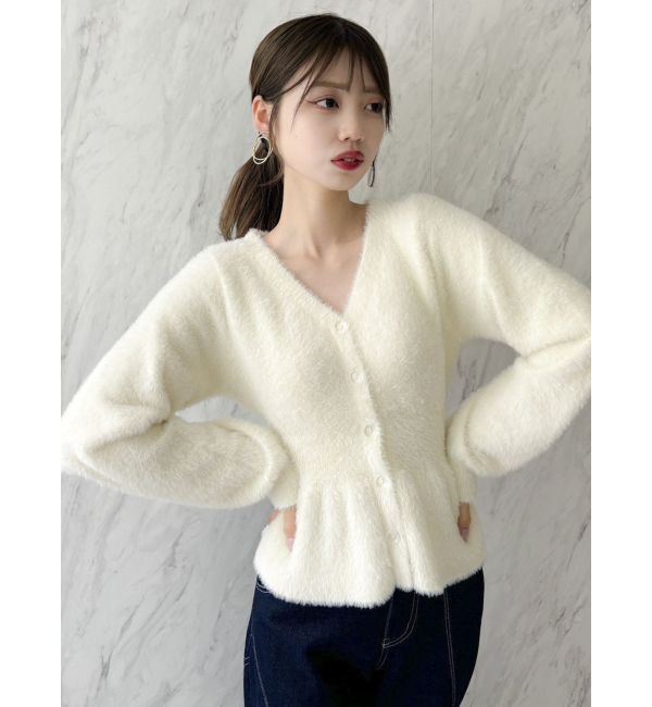 dazzlin「ミニシャギーペプラムカーデトップス」|ニット・セーター|