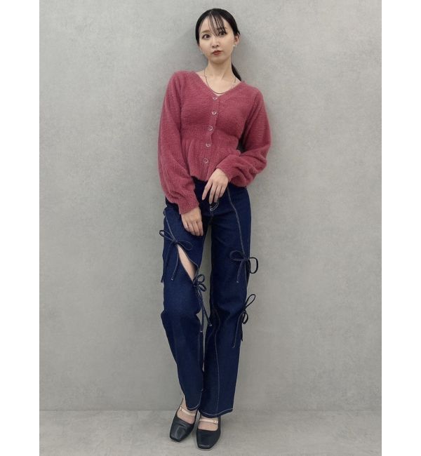 dazzlin「ミニシャギーペプラムカーデトップス」|ニット・セーター|