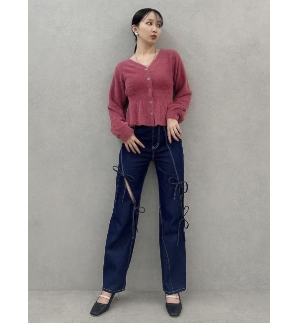 dazzlin「ミニシャギーペプラムカーデトップス」|ニット・セーター|