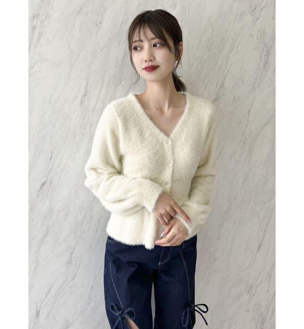 dazzlin「ミニシャギーペプラムカーデトップス」|ニット・セーター|