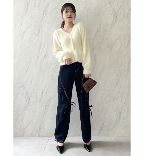 dazzlin「ミニシャギーペプラムカーデトップス」|ニット・セーター|