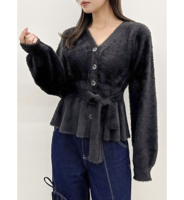 dazzlin「ミニシャギーペプラムカーデトップス」|ニット・セーター|