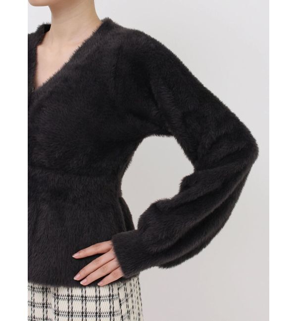 dazzlin「ミニシャギーペプラムカーデトップス」|ニット・セーター|