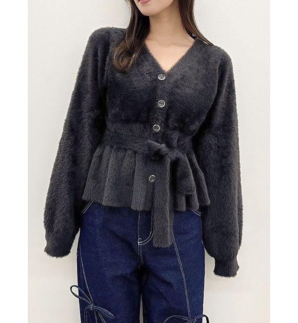 dazzlin「ミニシャギーペプラムカーデトップス」|ニット・セーター|