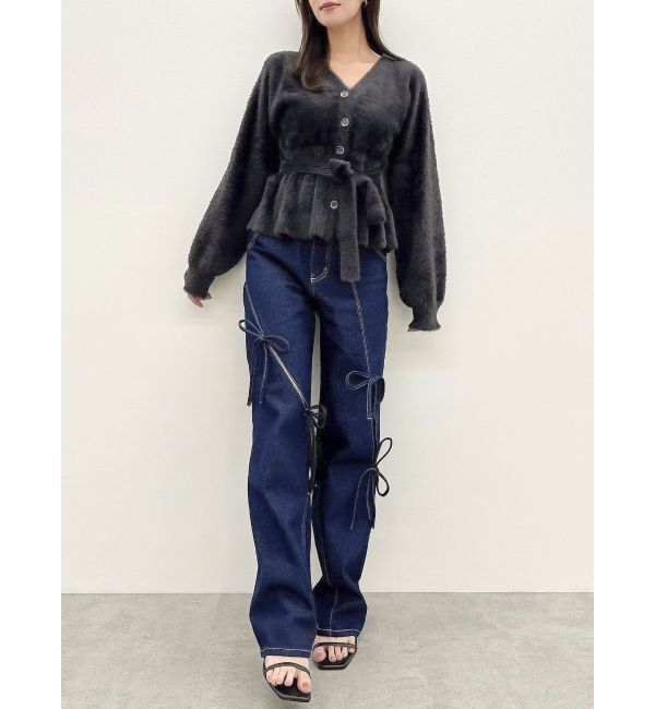 dazzlin「ミニシャギーペプラムカーデトップス」|ニット・セーター|