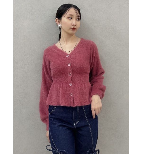 dazzlin「ミニシャギーペプラムカーデトップス」|ニット・セーター|