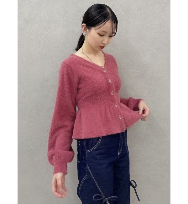 dazzlin「ミニシャギーペプラムカーデトップス」|ニット・セーター|