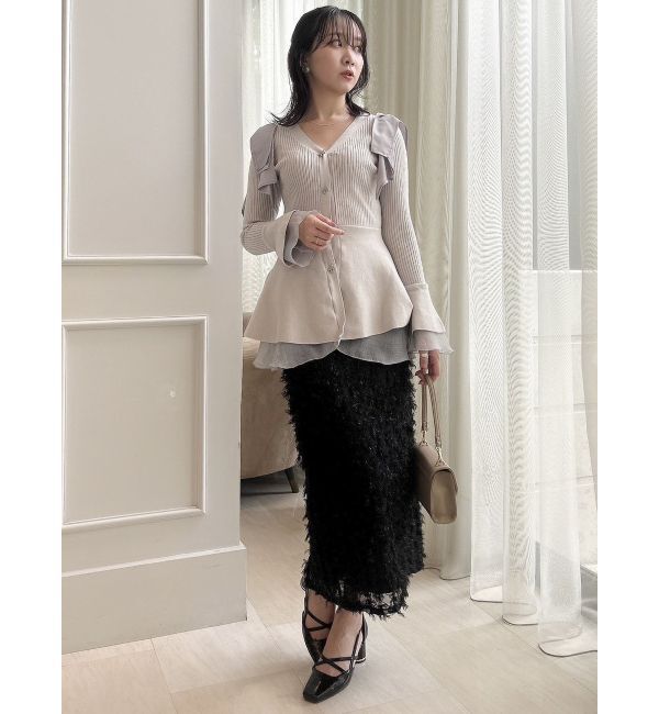 dazzlin「ショルダーリボンニットチュニック」|ニット・セーター|