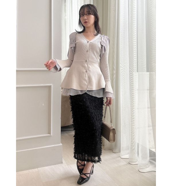 dazzlin「ショルダーリボンニットチュニック」|ニット・セーター|